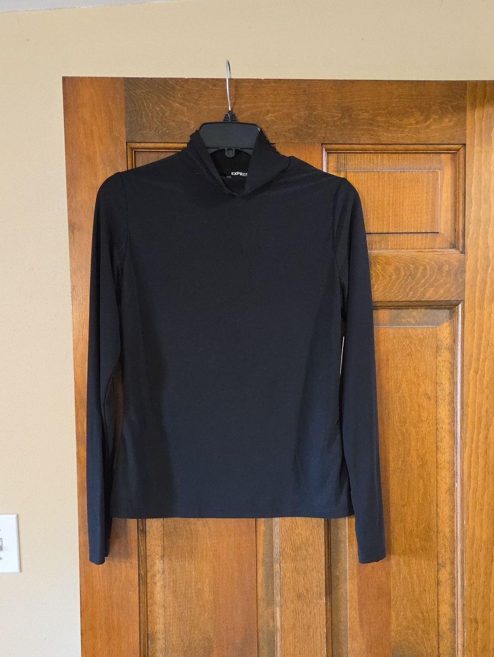 Express Black Long Sleeve Mock Neck Top-runs Small